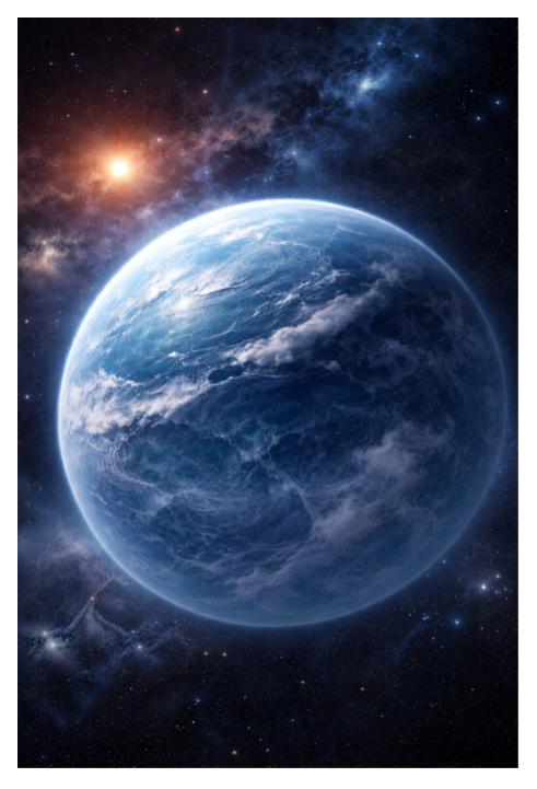 Illustration d’une planète contenant de l’eau