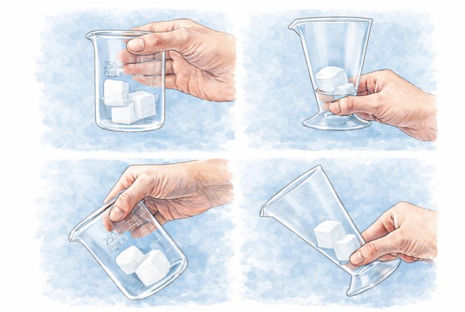 Illustration des propriétés de l’eau solide